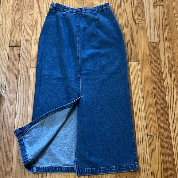 Christopher & Banks Long Front Button Up Denim Maxi Skirt Pencil High Waist Sz 6 - Picture 7 of 8